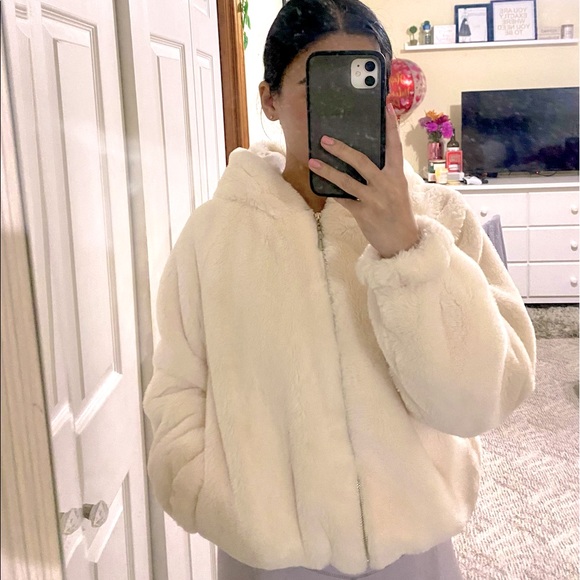 Fur Jacket with Hood - Picture 2 of 2